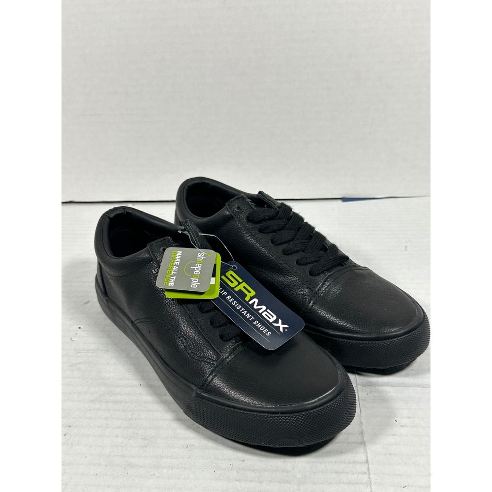 SR Max SRM166 Womens 7.5 Black Leather Slip Resistant Work Shoes Sneakers NEW